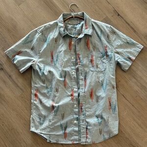 Outerknown Gray Patterned Short Sleeve Shirt